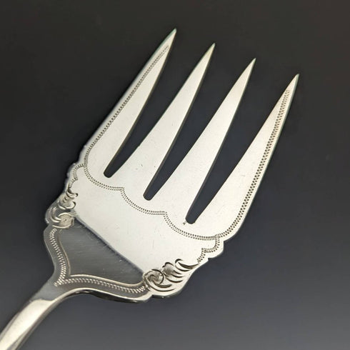 Around 1920 English antique silver plate serving cutlery 3-piece set in case